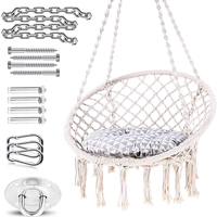 Danlong Patio jardin intérieur extérieur chambre à coucher suspendu macramé balançoire chaise hamac avec pompon