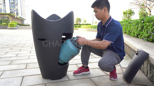 Calentador de Patio Portátil Independiente, <span class=keywords><strong>Chimenea</strong></span> de Gas con <span class=keywords><strong>Tubo</strong></span> de Fuego y Certificación - Product Image 2