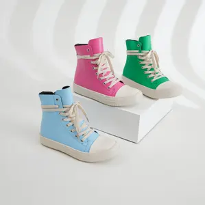 Bereit zum Versand USA Größe Süßigkeiten Farbe Pu Leder gute Qualität Frauen Walking Style Schuhe