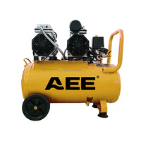 Compresor de Aire Industrial de 50l de Alta Potencia, Eléctrico, sin Aceite, con Reducción de Ruido, Accionamiento por Pistón, con Motor