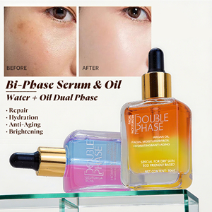 Suero y Aceite Facial <span class=keywords><strong>de</strong></span> Doble Fase para Hidratación, Iluminación y Reafirmación - Vitamina C, Ácido Hialurónico, Péptidos, Retinol, Arbutina, Cuidado <span class=keywords><strong>de</strong></span> la Piel - Product Image 1