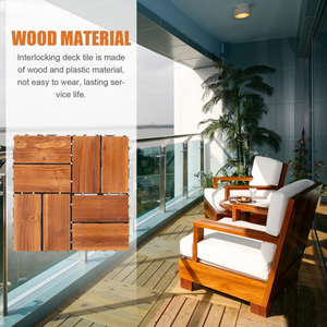 SHENGCHENG Factory Sales Solid Wood Patio Decking <b>Tiles</b> <b>Interlocking</b> DIY Deck <b>Tiles</b> Snap on Outdoor Indoor Floor Covering - Product Image 2