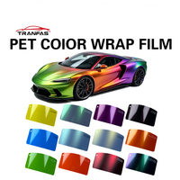 Vinilo Adhesivo para Automóviles PE Magic Prasinous Rojo Brillante, Autoregenerable, Sin Burbujas, Rollo de Vinilo para Cambio de Color para Automóviles de Lujo, Fabricación OEM