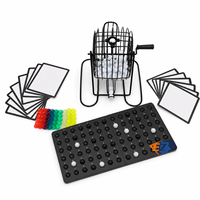 Jeu de Bingo Classique avec Cage Métallique, 75 Boules, Cartes et Marqueurs pour Fêtes de Famille, Logo Personnalisé OEM