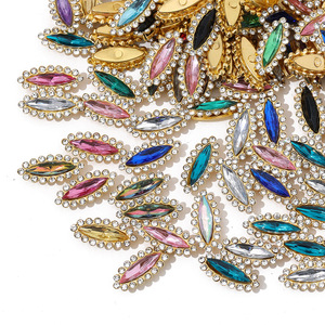 Selina Pha Lê Dài Mắt Ngựa Viền Hoa Hướng Dương Rhinestone-Không Thường Xuyên Biên Giới May-On Thân Thiện Với Môi 3D Tự Làm Đồ Trang Sức Thời Trang - Product Image 1