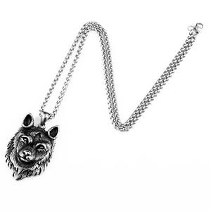 Ss8-352p Acier Soldat <span class=keywords><strong>Nordique</strong></span> Viking Détail Loup Hommes Pendentif Chaîne Collier Tête de Loup Pendentif Collier - Product Image 6