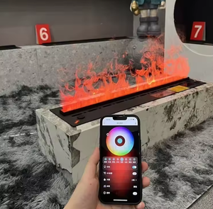 <span class=keywords><strong>Chimenea</strong></span> eléctrica interior 2025 Efecto de llama de vapor de agua 3D Estilo decorativo inoxidable Simulación de llamas de combustión LED - Product Image 5