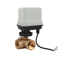 Vanne à boisseau sphérique en laiton DN32 Commande d'interrupteur électrique Personnalisable Support OEM Actionneur hydraulique en plastique à trois voies Eau Gaz Média