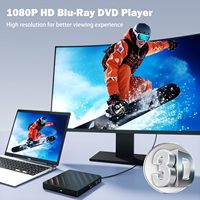 Unidad de Blu-ray Externa 5 en 1: Reproductor de BD-ROM, Grabador de CD/DVD, USB 3.0 y Tipo-C, Portátil para PC/Laptop