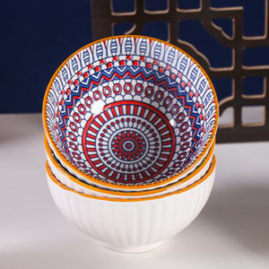 ชุดตะเกียบโลโก้ OEM สำหรับใช้ในบ้าน บริษัท กล่องของขวัญสไตล์ยุโรป ชุดชามเซรามิกโบฮีเมียน ชุดของขวัญเครื่องใช้บนโต๊ะอาหาร - Product Image 5