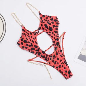 Maillot de bain triangle une pièce avec logo personnalisé, coupe échancrée, sexy et luxueux, pour femme, style sportswear, string bikini - Product Image 3