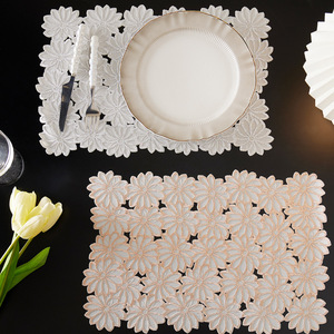 Retro Patterned Placemats Round Non <b>Slip</b> Nordic Style Heat Insulating <b>Mats</b> For Home Table Decorative Bowl <b>Mats</b> Injection Molded - Product Image 4