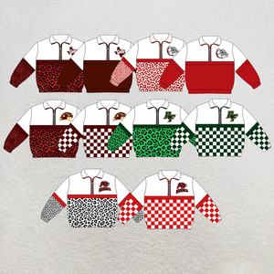 Vêtements pour enfants <span class=keywords><strong>vintage</strong></span> de haute qualité, ensemble de pulls à manches longues à demi-zip épais à carreaux, style décontracté, pour 6 ans - Product Image 1