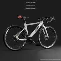 Vélo de Course Adulte en Acier Carbone Haute Performance, 24 Vitesses, Fourche Suspendue pour Gravel, Commuting, Route et Tout-Terrain