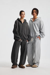 Conjunto de Sudadera con Capucha Unisex de Felpa de 430 g/m², Personalizado, con Estampado en Relieve, Estilo Casual Diario, Conjunto Deportivo - Product Image 4