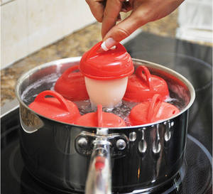 <span class=keywords><strong>Cuiseur</strong></span> à oeufs antiadhésif en silicone XL sans coquille <span class=keywords><strong>Cuiseur</strong></span> à oeufs Tasses Braconniers Batterie de cuisine - Product Image 4