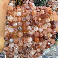 Perles en vrac carrées à facettes de 8 mm en pierre naturelle (Améthyste, Pierre de soleil, Cristal de sucre) pour la fabrication de bijoux et bracelets - Vente en gros DIY