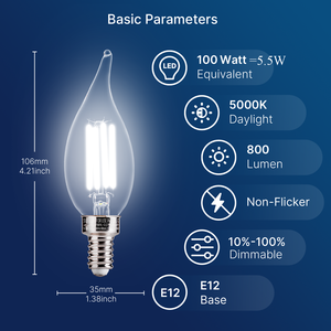 थोक e12 डाइमिबल 5000k 800lm का नेतृत्व कई परिदृश्यों के लिए बल्ब लाइट - Product Image 4