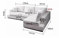 Juego de Sofás Seccionales de Diseño Moderno Beezin Tanzuo, Espuma de Alta Densidad, Modular, Plegable, Extensible, para Apartamentos, Salas de Estar, Hoteles y Gimnasios