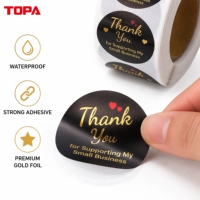 Autocollants personnalisés en forme de cœur pour remercier, 1 pouce, en papier kraft, étiquettes imperméables avec logo en rouleau pour emballages professionnels et envois postaux