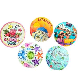 Aimants de réfrigérateur en céramique ronds en porcelaine blanche, design côtier, thème animalier, lot multi-pièces, cadeau d'affaires, décoration - Product Image 4