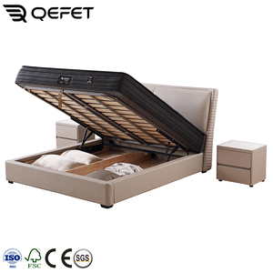 Giường lưu trữ Đôi Da Thật đơn giản và phong cách Châu Âu được thiết kế đặc biệt cho phòng ngủ hiện đại - Product Image 4