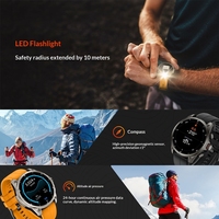 Smartwatch GPS FT66 con Schermo AMOLED HD da 1,43 Pollici, Impermeabile 5ATM, Luce SOS, Bussola, Pressione Barometrica, Monitoraggio dell'Altitudine e del Sonno