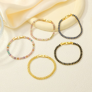 Nueva Tendencia 2026 Pulsera de Tenis con Piedra Marquise de Colores Mixtos y Zirconia 5A, Chapada en Oro/Plata, Joyería Apilable TOP ICY para Mujer para Fiestas - Product Image 2