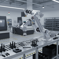 Petit robot collaboratif à 6 axes, moteur PLC, charge utile de 1 kg, construction en aluminium pour les scénarios de construction et d'agriculture - Marque Fanuc