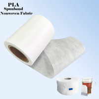 100% entièrement biodégradable, fibre de maïs PLA, haute qualité, 25GSM, matériau en fibre PLA, vente en gros de rouleaux de sachets de thé, tissu non tissé spunbond