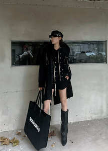 <span class=keywords><strong>Manteau</strong></span> long matelassé à capuche style classique foncé 2025 pour <span class=keywords><strong>homme</strong></span> – Tendance urbaine Hip Hop - Product Image 2
