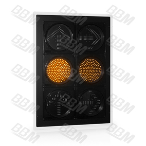 إشارة مرور LED بقطر 300 مم بعدسة شفافة، مع كرة حمراء وصفراء وسهم للانعطاف لليمين، تصنيف المتجر: ممتاز - Product Image 3