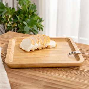 Plateau de service en bambou carré, motif bois naturel, pour restaurant, maison, hôtel - Product Image 3