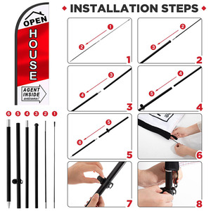 Bán buôn tùy chỉnh in quảng cáo hiển thị ngoài trời mở nhà khuyến mại lông Cờ biểu ngữ và sân vườn dấu hiệu - Product Image 5