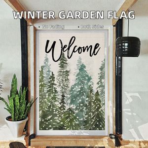 Banderas de Jardín Navideñas de 12x18 Pulgadas, Doble Cara, Poliéster Resistente a la Decoloración, Protección UV, Estilo Rústico, Acuarela - Product Image 2
