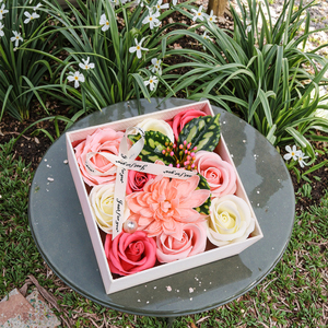 Thời trang mới lâu dài nhân tạo Nở Hoa Xà phòng hoa Hộp Quà Tặng Ngày nhà giáo mẹ hiện tại với thiệp chúc mừng - Product Image 6