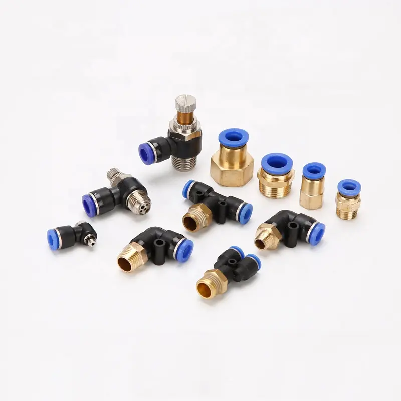 PC8-02 8-01 pneumatic air fitting one touch quick brass straight RC PT thread joint quick connect fitting