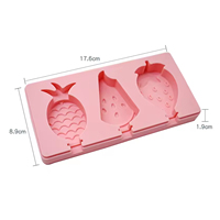 Moule à sucettes glacées en silicone en forme de fruits de dessin animé avec couvercle anti-poussière - Qualité alimentaire sans BPA, pour la fabrication de glaces maison pour enfants et collations maison