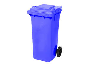 Poubelle en plastique colorée CTK 3003 de 120 L avec roues, bac à déchets en HDPE, tri des déchets, recyclage, industriel, extérieur, haute durabilité - Product Image 4