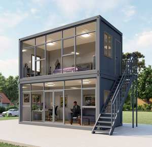 TOPPRE Tiny Home portable, conteneur détachable, structure en acier léger de 20 pieds, maison préfabriquée modulaire, maison en conteneur à 2 étages - Product Image 4