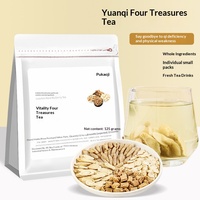 Thé santé mélangé Yuanqi Quatre Trésors avec Astragale et Ginseng américain en sachets de thé triangulaires individuels de 125g