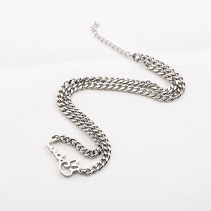 สร้อยคอจี้กระต่ายเหล็กไทเทเนียมสุดอินเทรนด์ ตัวอักษรภาษาอังกฤษ สัญลักษณ์สัตว์ประจำราศ สำหรับผู้ชาย ผู้หญิง ของขวัญ สายสร้อยสแตนเลส - Product Image 4