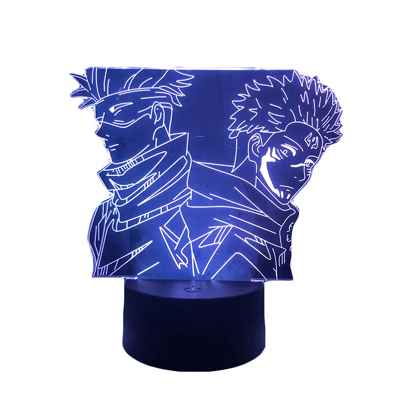 Vendita calda in PVC Goji acrilico Jujutsu Kaisen luci notturne lampada a LED Anime luce 3D bambini luce notturna Anime stanza regalo