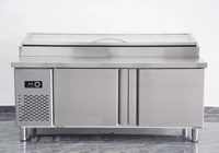 Table de préparation réfrigérée pour pizzas et sandwichs, comptoir commercial, réfrigérateur à salades, équipement de réfrigération pour salades - Vente directe usine