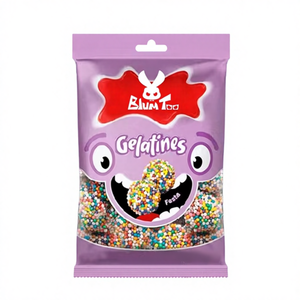 Heetverkopende op maat gemaakte OEM Halal <span class=keywords><strong>gummy</strong></span> cubes, kauwbaar fruit-smaak snoep met gekleurde korrels - Product Image 4