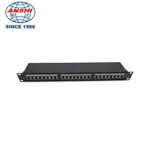 Panel de Conexiones ANSHI de 19 Pulgadas 1U, 24 Puertos CAT6 Blindados STP T568A/B, Tipo Integrado con Gestión de Cables Trasera - Product Image 2