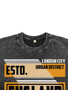 Camisetas Personalizadas Extra Grandes para Hombre, Color Negro Lavado al Ácido, Teñidas con Tinte, de Alta Calidad, Estilo Urbano, Impresión DTG, Ropa Urbana, Transpirables, de Algodón - Product Image 3