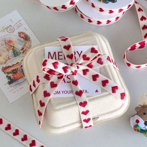 Nine-Colored <b>Ribbon</b> Christmas Embroidered Heart Woven <b>Ribbon</b> 1.6Cm Cotton Diy Decoration For Gift Cake <b>Wedding</b> Birthday - Product Image 4