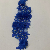 Tissu personnalisé 3D fait à la main patchs Rose dentelle appliques strass mode coudre brodé fleur décor pour robes de mariée