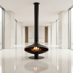 Chimenea Moderna <span class=keywords><strong>de</strong></span> <span class=keywords><strong>Leña</strong></span> <span class=keywords><strong>de</strong></span> Fácil Instalación, Montada en el Techo, sin Ventilación, Suspendida, Colgante, para Casa u Hotel - Product Image 3